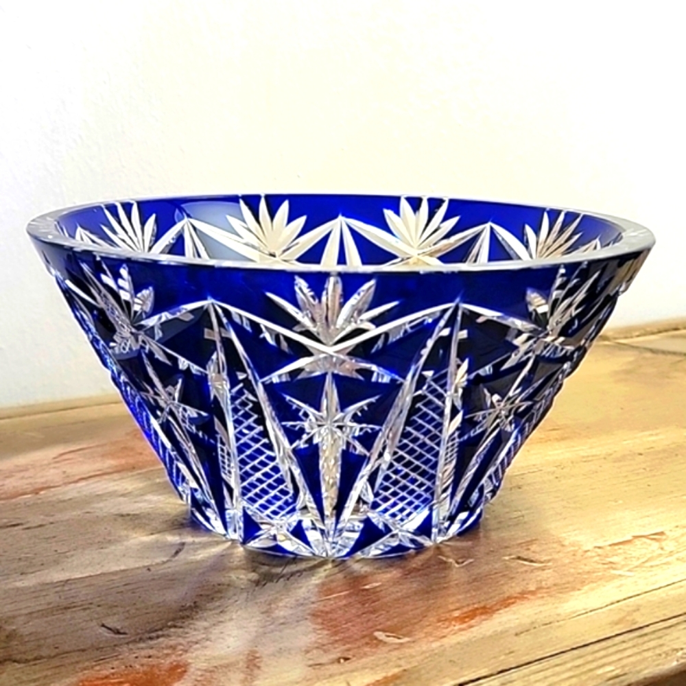 COBALT BLEIKRISTALL CRYSTAL BOWL